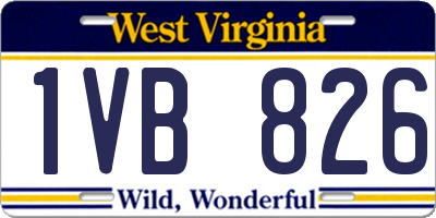 WV license plate 1VB826