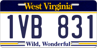 WV license plate 1VB831