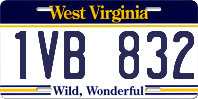 WV license plate 1VB832