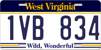 WV license plate 1VB834