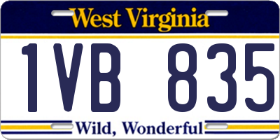 WV license plate 1VB835
