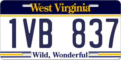 WV license plate 1VB837