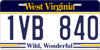WV license plate 1VB840