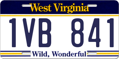 WV license plate 1VB841