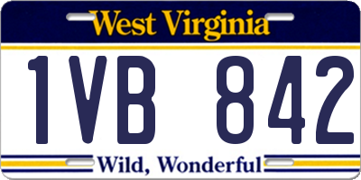 WV license plate 1VB842