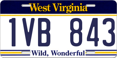 WV license plate 1VB843