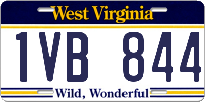 WV license plate 1VB844