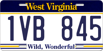 WV license plate 1VB845