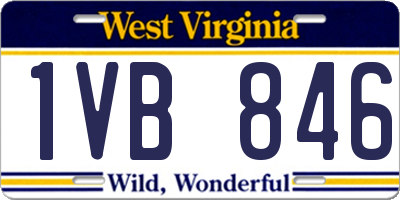 WV license plate 1VB846