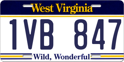 WV license plate 1VB847