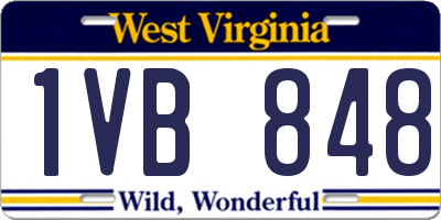 WV license plate 1VB848