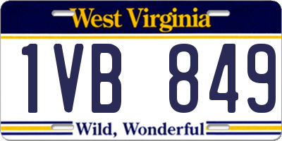 WV license plate 1VB849