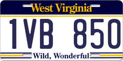 WV license plate 1VB850