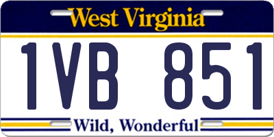 WV license plate 1VB851