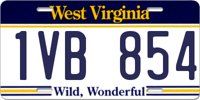WV license plate 1VB854