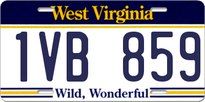 WV license plate 1VB859