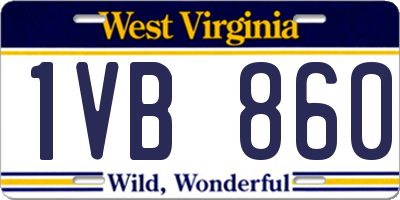 WV license plate 1VB860