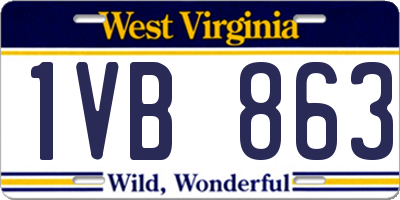 WV license plate 1VB863