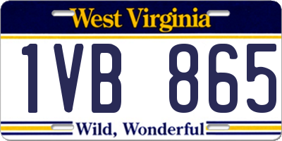 WV license plate 1VB865