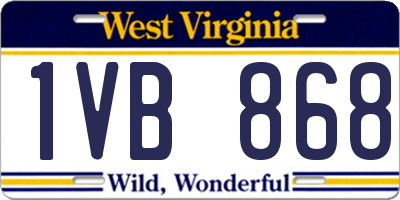 WV license plate 1VB868