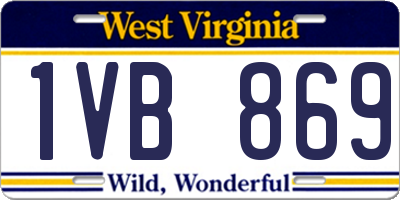 WV license plate 1VB869