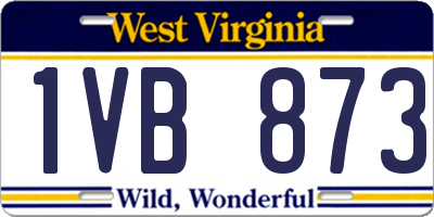 WV license plate 1VB873