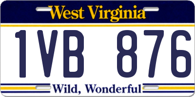 WV license plate 1VB876