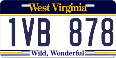 WV license plate 1VB878