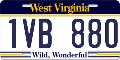 WV license plate 1VB880