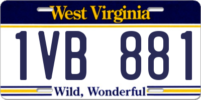 WV license plate 1VB881
