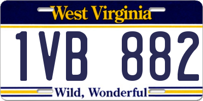 WV license plate 1VB882