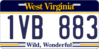 WV license plate 1VB883