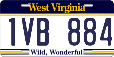 WV license plate 1VB884