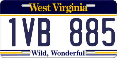 WV license plate 1VB885