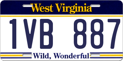 WV license plate 1VB887