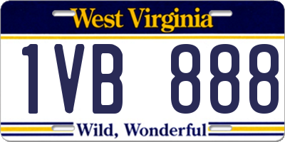 WV license plate 1VB888