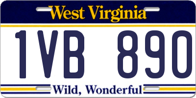WV license plate 1VB890