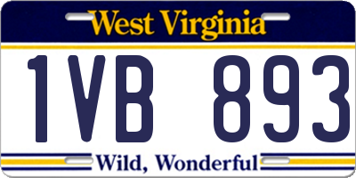 WV license plate 1VB893