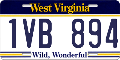 WV license plate 1VB894