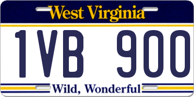 WV license plate 1VB900