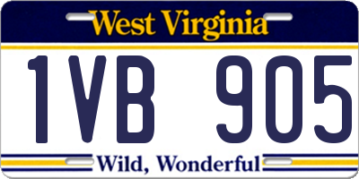 WV license plate 1VB905