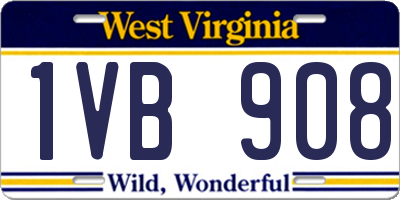 WV license plate 1VB908