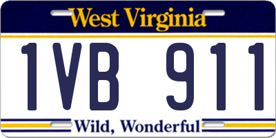 WV license plate 1VB911