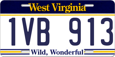 WV license plate 1VB913