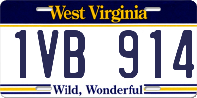 WV license plate 1VB914