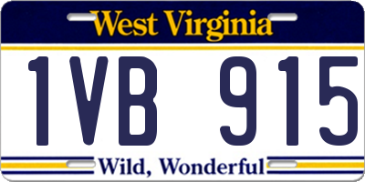 WV license plate 1VB915