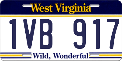 WV license plate 1VB917