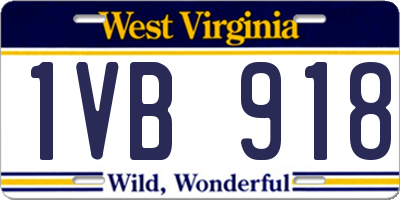 WV license plate 1VB918