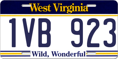 WV license plate 1VB923