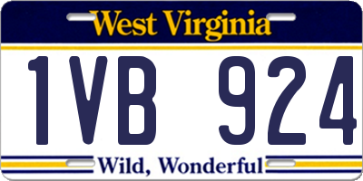 WV license plate 1VB924